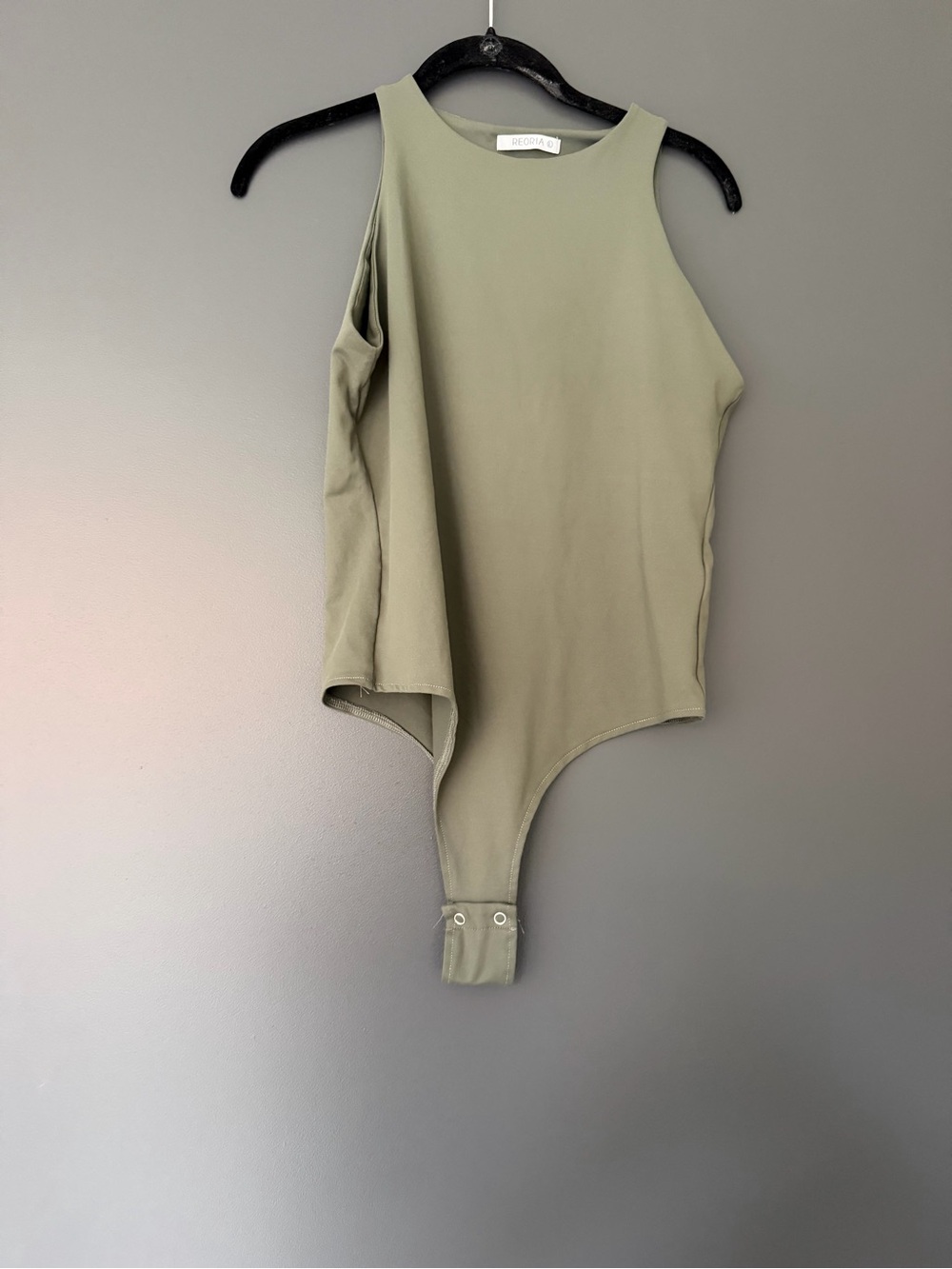 ReoRia Olive Green One-Shoulder Bodysuit